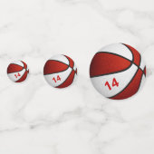 Rood wit kinder basketbal verjaardagsfeestje confetti (Achterkanten)