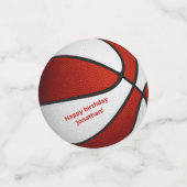 Rood wit kinder basketbal verjaardagsfeestje confetti (Kleine voorkant)