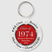 Rood, Wit, Klasse van 1974 Reünie Ideeën, 50 jaar Sleutelhanger (Voorkant)