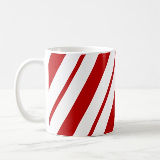 Rood & Wit Klassieke Candy Cane Stripes Kerstmis Koffiemok (Links)