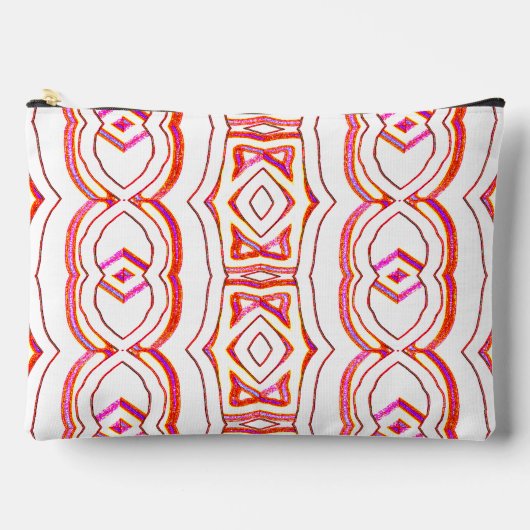 Rood wit klassieke trendy make-up accessoire zakje etui (Voorkant)