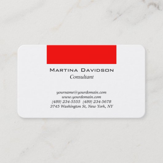 Rood-wit klassieker visitekaartje (Voorkant)