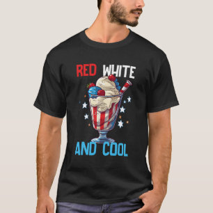 Rood wit koel ijs juli 4e onafhankelijkheidsdag t-shirt