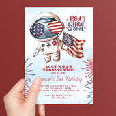 Rood Wit & Koele Astronaut 2e Verjaardag Kaart