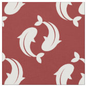 Rood wit Koi Visoosterpatroon Stof (Close Up)