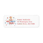 Rood Wit Komend Adreslabel Etiket (Voorkant)