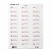 Rood Wit Komend Adreslabel Etiket (Full Sheet)