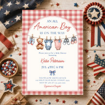 Rood Wit & Komend Amerikaanse Jongen Baby Shower