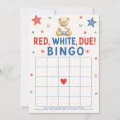 Rood Wit & Komend Baby Shower Bingo Kaart (Voorkant)