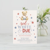 Rood Wit & Komend Baby Shower Uitnodiging (Staand voorkant)