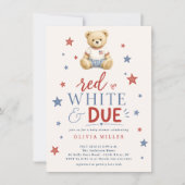Rood Wit & Komend Baby Shower Uitnodiging (Voorkant)