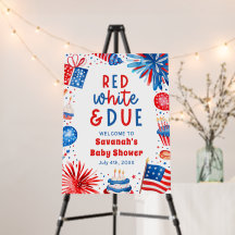 Rood Wit & Komend Geslacht Neutrale Baby Shower We