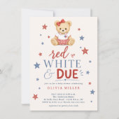 Rood Wit & Komend Meisje Baby Shower Uitnodiging (Voorkant)