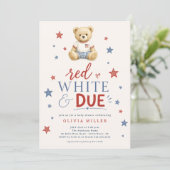 Rood Wit & Komend Uitnodiging voor Baby Shower (Staand voorkant)