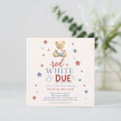 Rood Wit & Komend Uitnodiging voor Baby Shower (Staand voorkant)