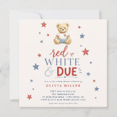 Rood Wit & Komend Uitnodiging voor Baby Shower (Voorkant)