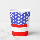 Rood Wit & Komende Baby Shower Papieren Bekers (Rechts)