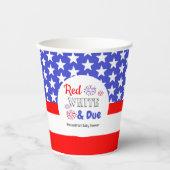 Rood Wit & Komende Baby Shower Papieren Bekers (Voorkant)