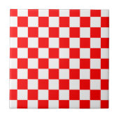 Rood-Wit Kroatisch Schaakbord Patroon Tegeltje (Voorkant)