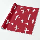 rood wit kruis cadeaupapier (Uitgerold)