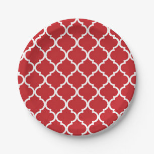 Rood wit kwartblad papieren bordje