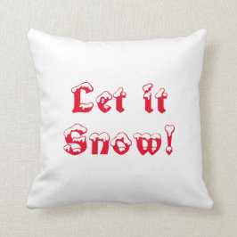 -rood-wit "Laat het sneeuwen" winterfeestdag Kussen