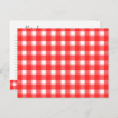 Rood Wit Land Plaid Recept Kaart (Voorkant / Achterkant)