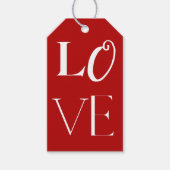 Rood & Wit LIEFDE Gelukkige Valentijnsdag Cadeaulabel (Voorkant)