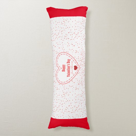Rood Wit Liefde Hart Eenvoudige Moderne Valentijns Lichaamskussen (Voorkant Verticaal)