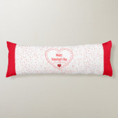 Rood Wit Liefde Hart Eenvoudige Moderne Valentijns Lichaamskussen (Voorkant)