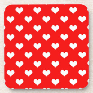 Rood Wit Liefde Hart Patroon Ontwerp Bier Onderzetter