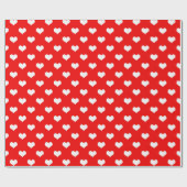 Rood Wit Liefde Hart Patroon Ontwerp Cadeaupapier (Vlak)