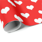 Rood Wit Liefde Hart Patroon Ontwerp Cadeaupapier (Rol Hoek)