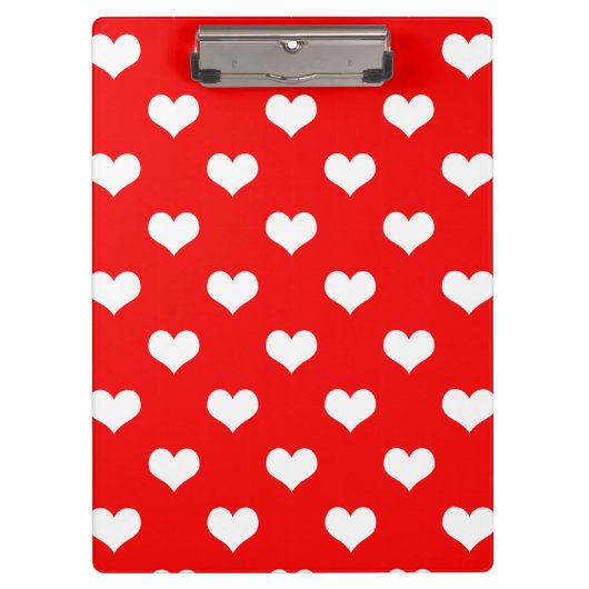Rood Wit Liefde Hart Patroon Ontwerp Klembord (Voorkant)