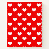 Rood Wit Liefde Hart Patroon Ontwerp Notitieboek (Achterkant)
