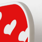 Rood Wit Liefde Hart Patroon Ontwerp Pickleball Paddle (Links Detail)