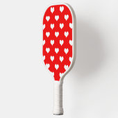 Rood Wit Liefde Hart Patroon Ontwerp Pickleball Paddle (Links)