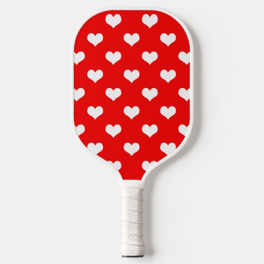 Rood Wit Liefde Hart Patroon Ontwerp Pickleball Paddle (Voorkant)
