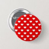 Rood Wit Liefde Hart Patroon Ontwerp Ronde Button 5,7 Cm (Voorkant /achterkant)