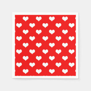 Rood Wit Liefde Hart Patroon Ontwerp Servet