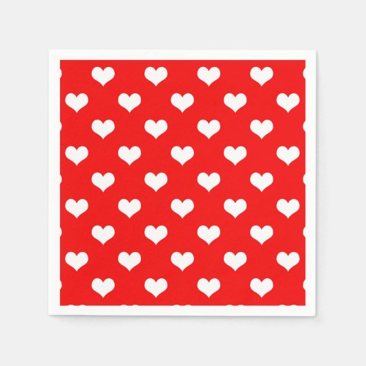 Rood Wit Liefde Hart Patroon Ontwerp Servet (Voorkant)