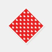 Rood Wit Liefde Hart Patroon Ontwerp Servet (Hoek)