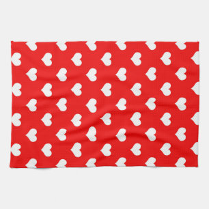 Rood Wit Liefde Hart Patroon Ontwerp Theedoek