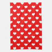 Rood Wit Liefde Hart Patroon Ontwerp Theedoek (Verticaal)