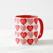 Rood Wit Liefde Harten Mok (Voorkant rechts)