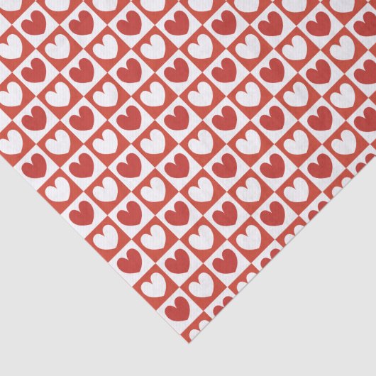 Rood & Wit Liefde Harten Valentijnsdag Tissuepapier (Detail)