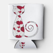 Rood & Wit Liefde Kat Blikjeskoeler (Voorkant)