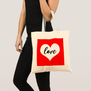 Rood wit Liefde Tote Bag