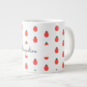 Rood Wit lieveheersbeestje Natuur Patroon Girly Grote Koffiekop (Voorkant rechts)