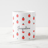 Rood Wit lieveheersbeestje Natuur Patroon Girly Grote Koffiekop (Voorkant)
